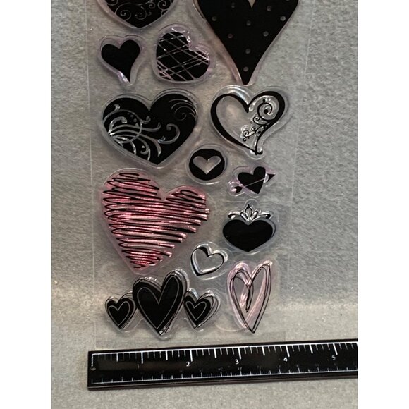 Assorted Heart Acrylic Cling Stamps for Scrapbooking Journaling & Crafts - Picture 2 of 3